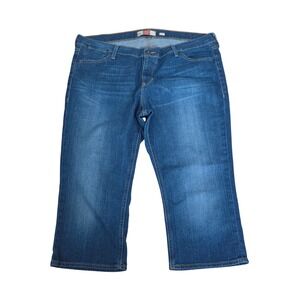 Old Navy Womens Low Waist Capri Jeans Size 18 Medium Wash Stretch Denim Cropped